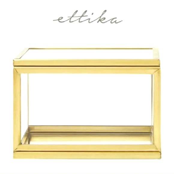 ๐๐ Ettika Mini Ring Box Glass and Bronze 3" x 2.5" x 2" - Picture 6 of 11